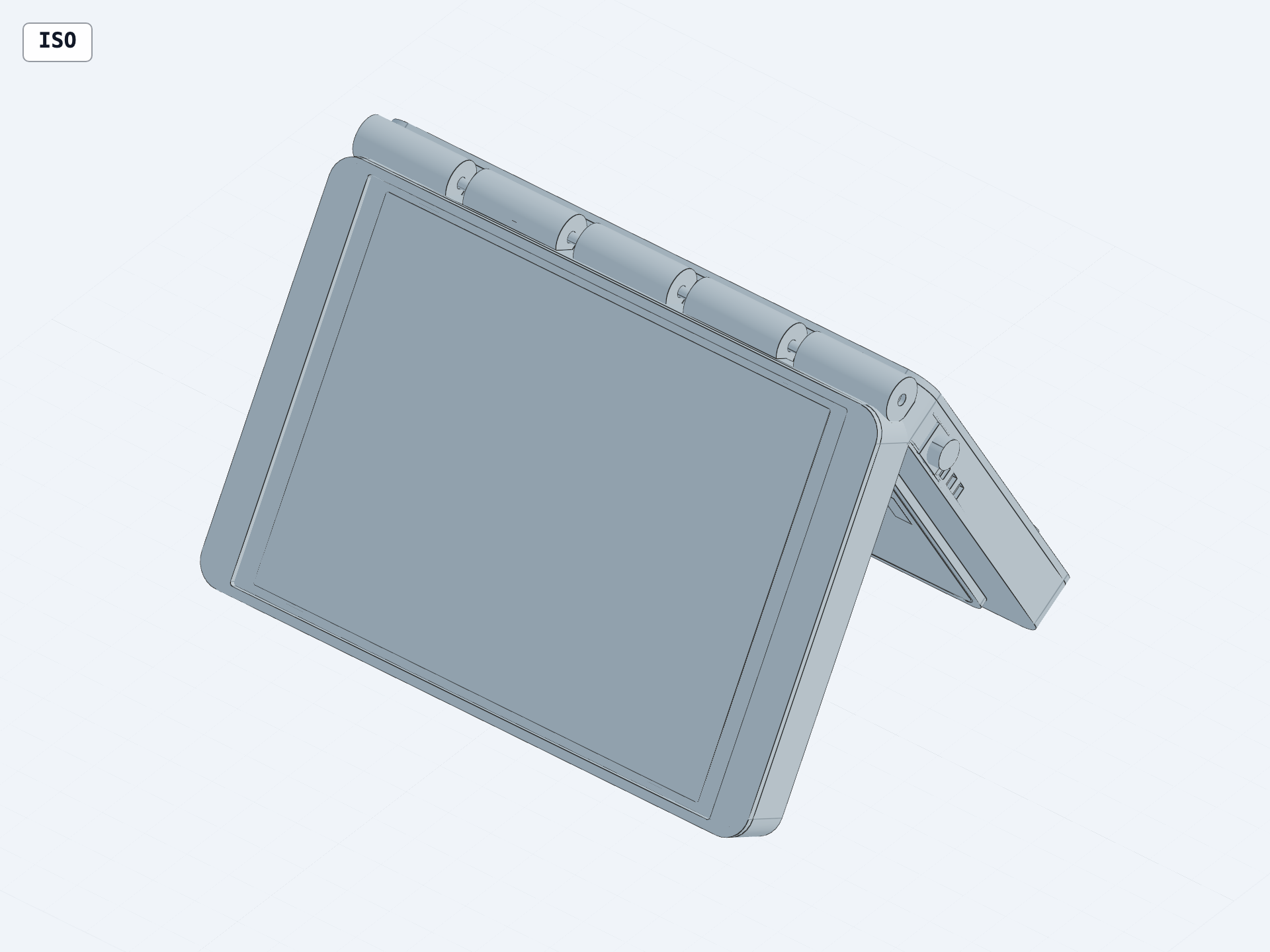 Forever Book CAD folded into a triangular tabletop tent